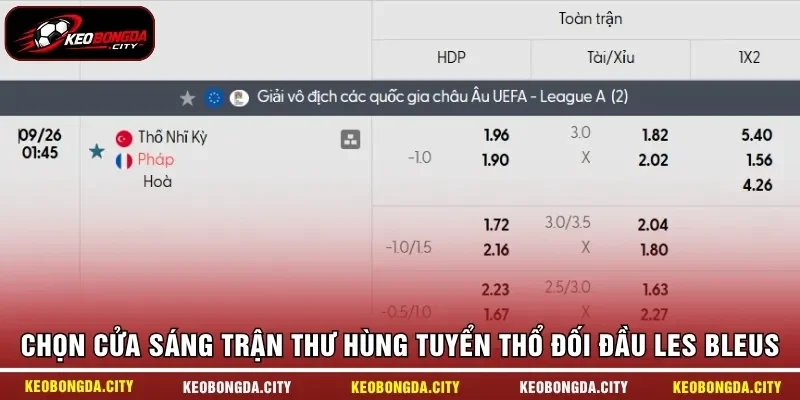 Chọn cửa sáng trận thư hùng tuyển Thổ đối đầu Les Bleus